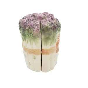 VTG Asparagus Salt & Pepper Shakers Ceramic Garden Themed Table Decor 3" Veggies